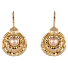 French Art Deco 1930s 18 Karat Rose Gold Drop Earrings