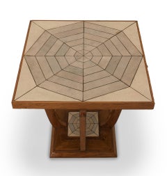 French Art Deco, 1930s Cherrywood Square End Table
