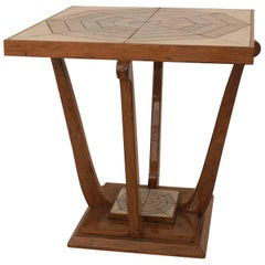 Tavolino quadrato in ciliegio francese Art Deco, anni '30