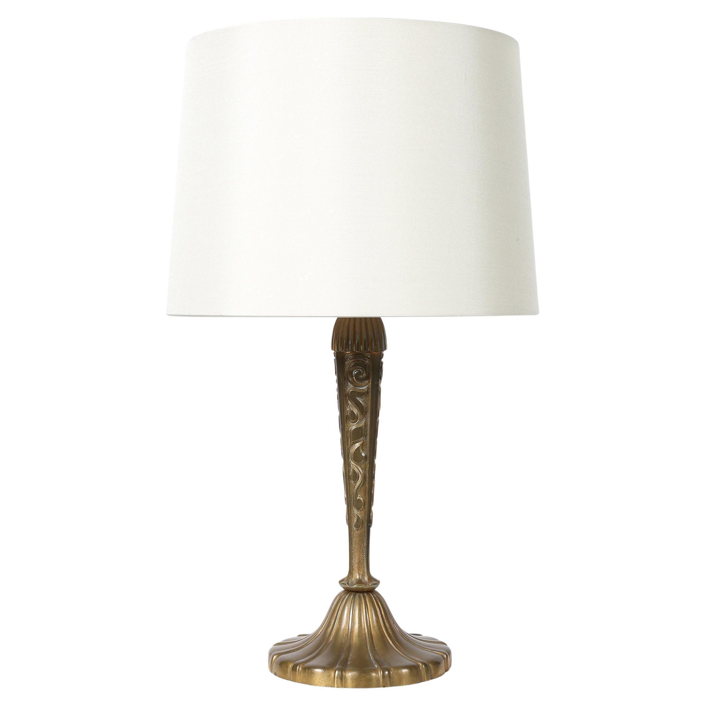 Lampe à poser en bronze Genet & Michon, Art Déco français des années 1930