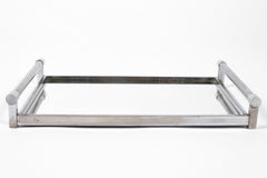 French Art Deco 1930s Modernist Chrome-Plated Tray by Jacques Adnet