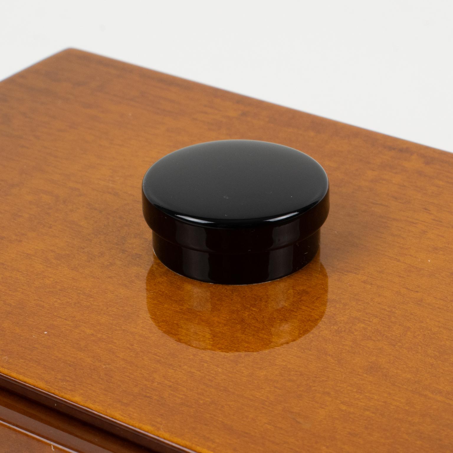 French Art Deco Wood and Black Lacquer Box, 1930s 8