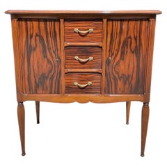Französische Art-déco-Bar aus den 1930er Jahren aus exotischem Makassar-Ebenholz