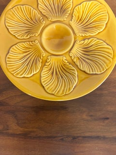 French Mid-Century Modern 1955's Proceram Aubagne Mustard Yellow Oyster Plate