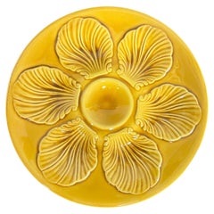 French Mid-Century Modern 1955's Proceram Aubagne Mustard Yellow Oyster Plate