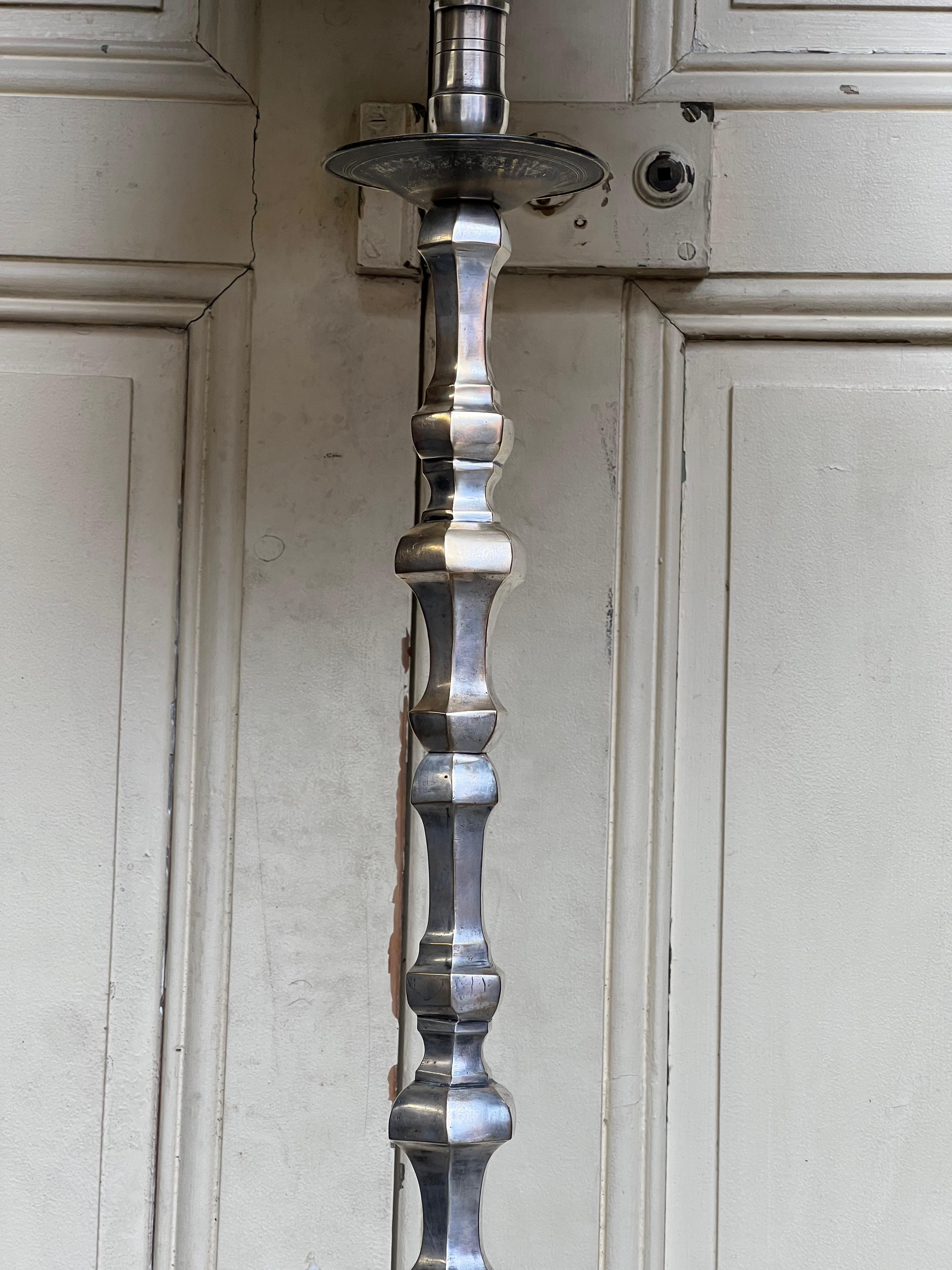 Lampada da terra francese Art Déco anni '40 placcata in argento in vendita 1