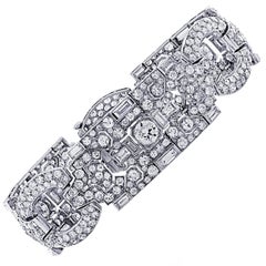 French Art Deco 20 Carat Diamond Bracelet