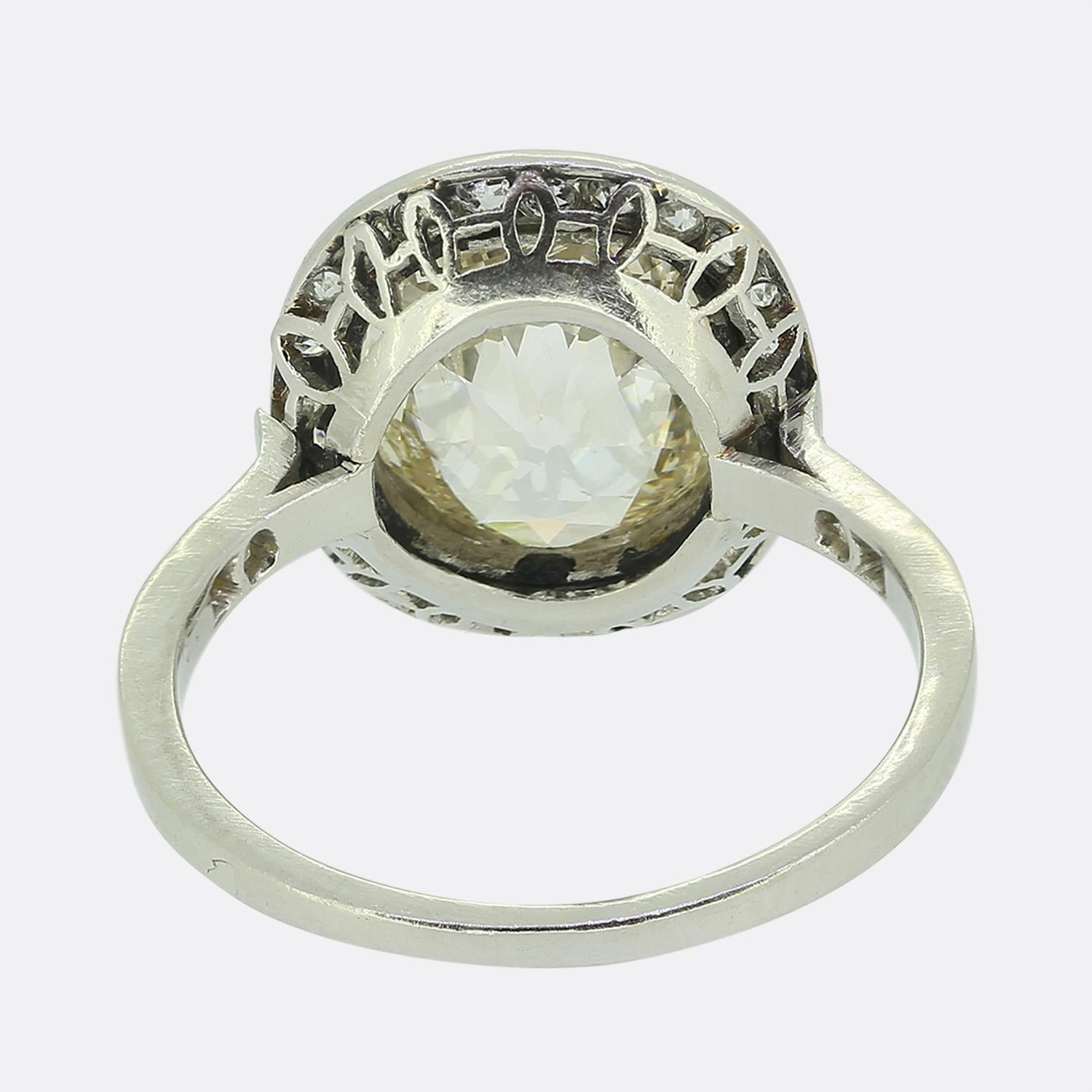 Anillo francés Art Decó de diamantes talla antigua de 2,50 quilates en Bueno Estado en London, GB