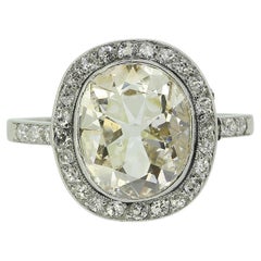 Anillo francés Art Decó de diamantes talla antigua de 2,50 quilates