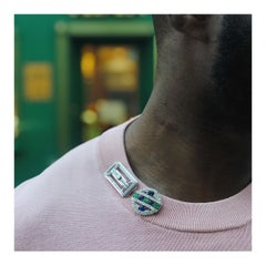 French Art Deco 3.09 Carat Diamond Emerald Sapphire Platinum Tutti Frutti Brooch