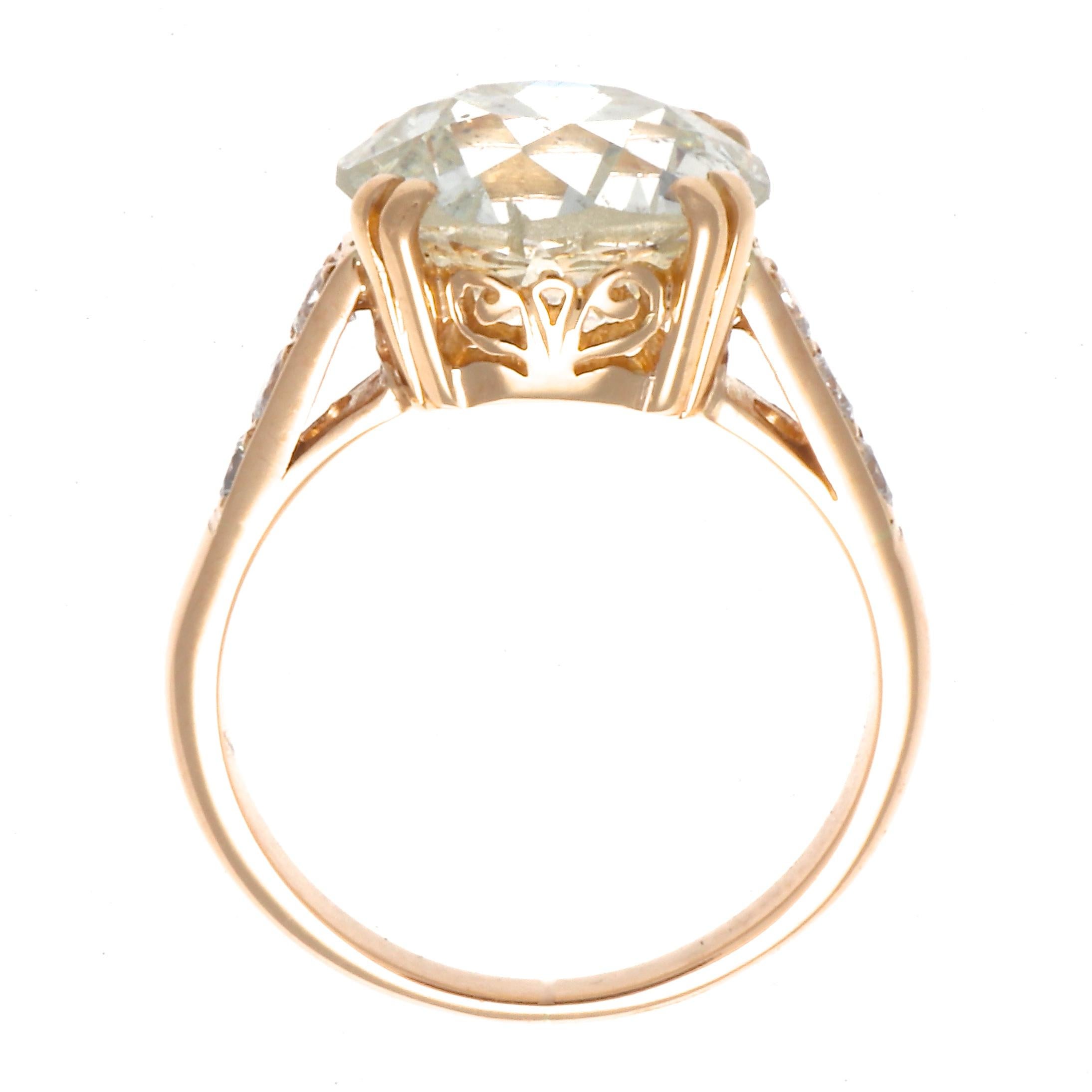 Women's French Art Deco 4.24 Carat Diamond Platinum Ring