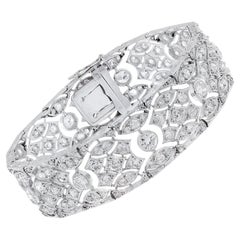 Bracelet Art déco français 8,5 carats de diamants anciens de taille européenne