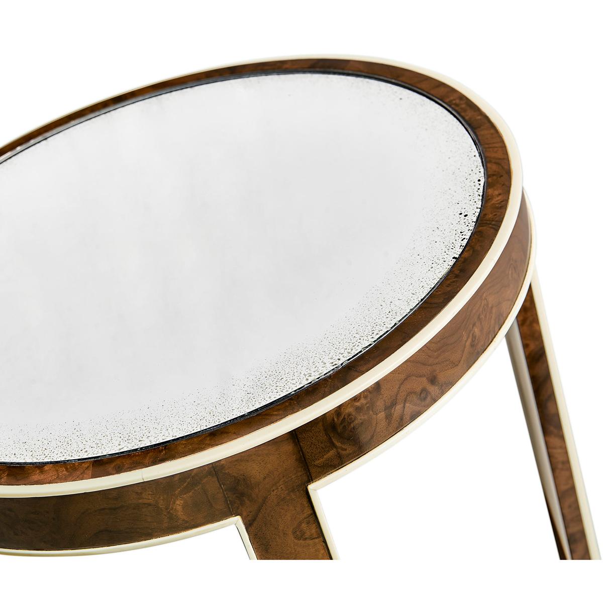 Mirror French Art Deco Accent Table For Sale
