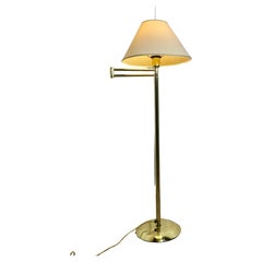 French Art Deco Adjustable Height Swing Arm Floor Lamp