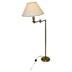 French Art Deco Adjustable Swing Arm Floor Lamp, Reading Lamp