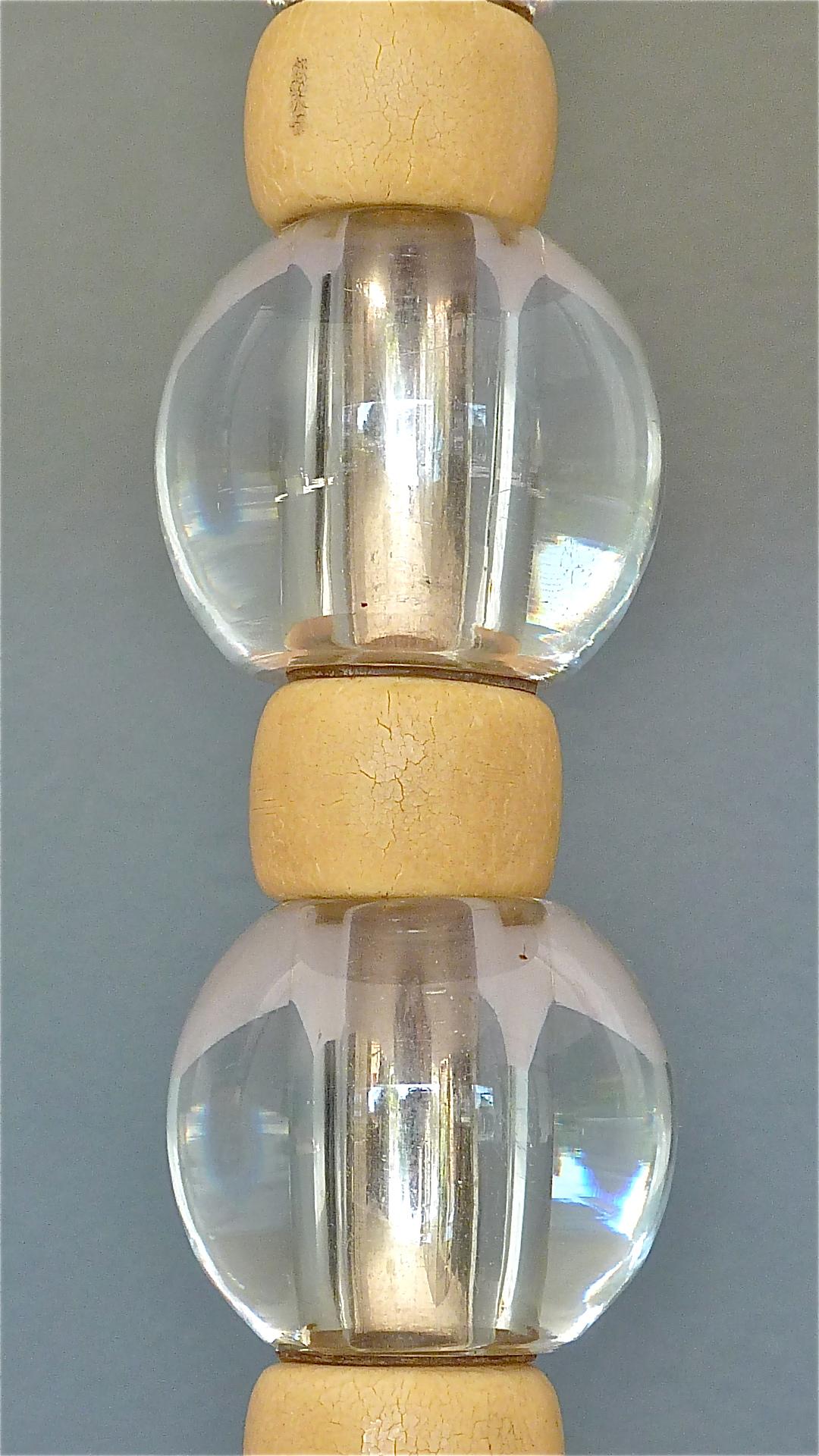 Lampe de bureau française Art Déco Adnet de style Baccarat en verre chromé couleur ivoire, années 1930 Bon état - En vente à Nierstein am Rhein, DE