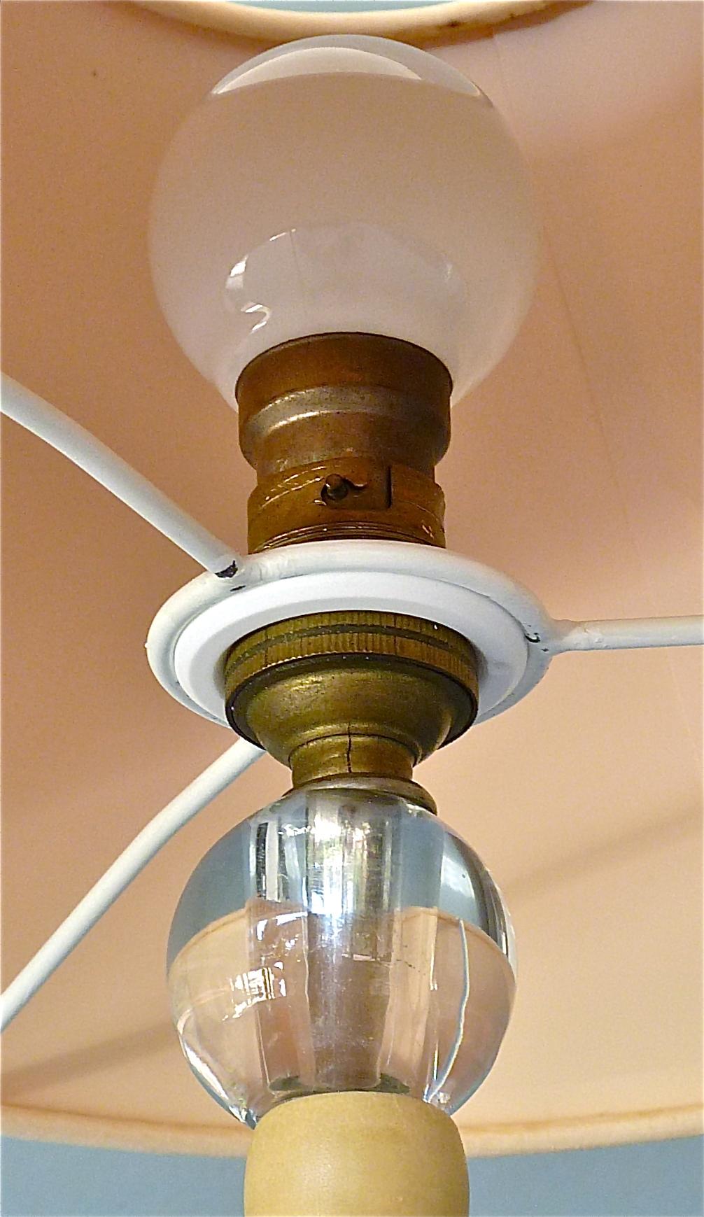 Lampe de bureau française Art Déco Adnet de style Baccarat en verre chromé couleur ivoire, années 1930 en vente 2
