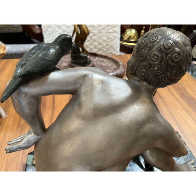 Début du 20ème siècle Art Déco français A.G. Sculpture en bronze argenté Rigault en vente