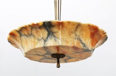 French Art Deco Alabaster Chandelier