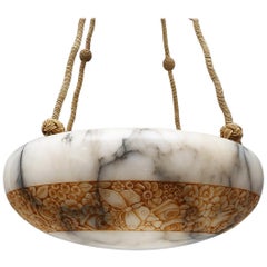 French Art Deco Alabaster Chandelier