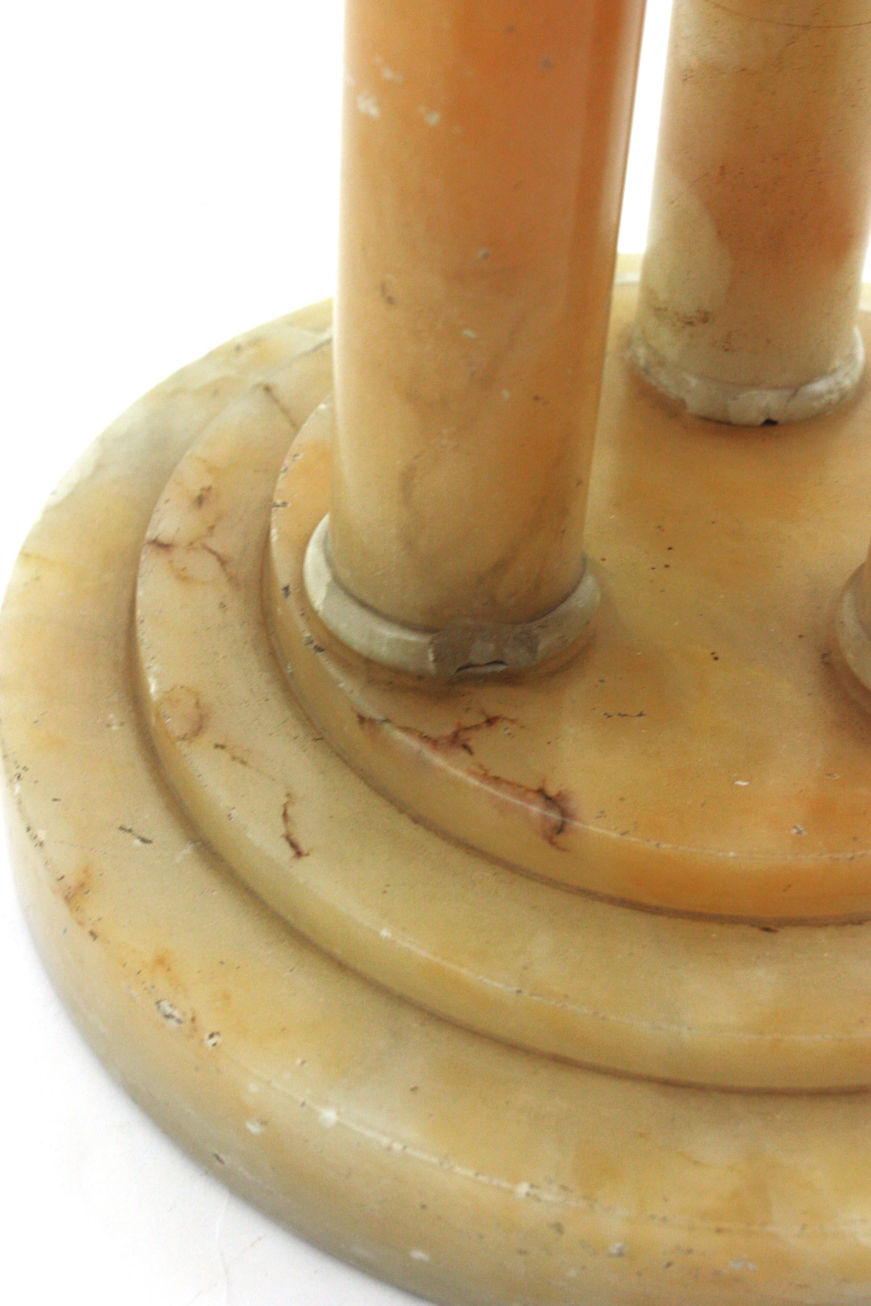 French Art Deco Alabaster Gueridon Table / Side Table 9