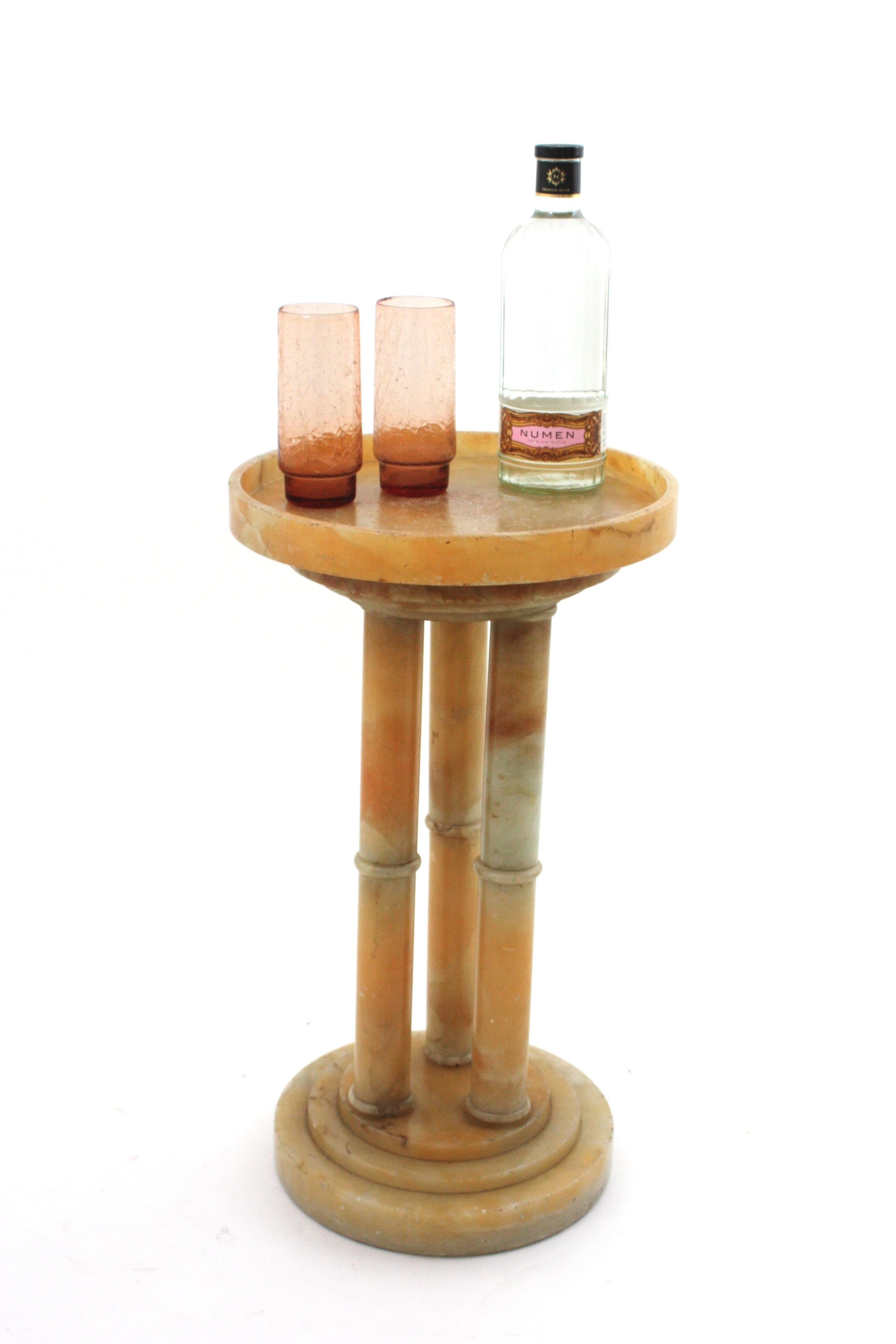 French Art Deco Alabaster Gueridon Table / Side Table 13