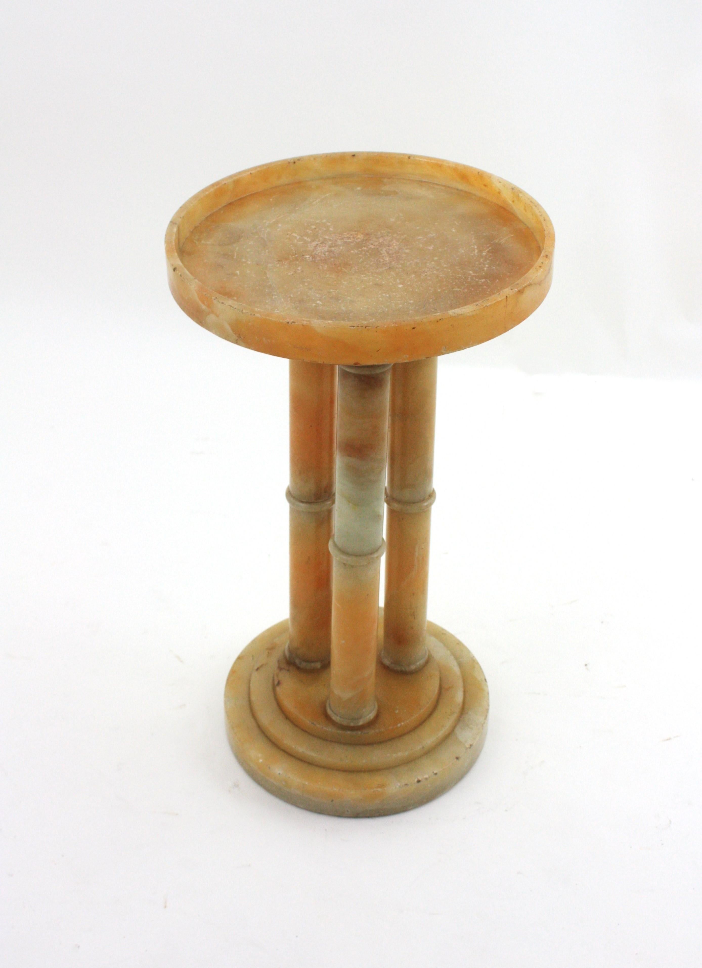French Art Deco Alabaster Gueridon Table / Side Table 14