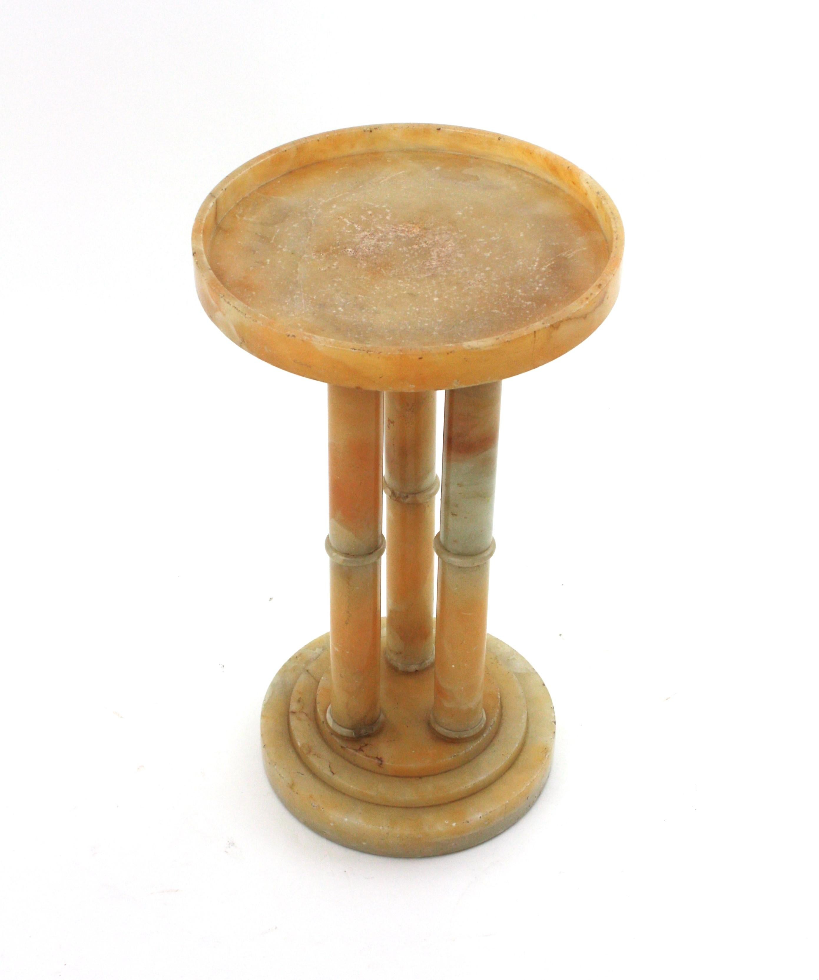 French Art Deco Alabaster Gueridon Table / Side Table 1