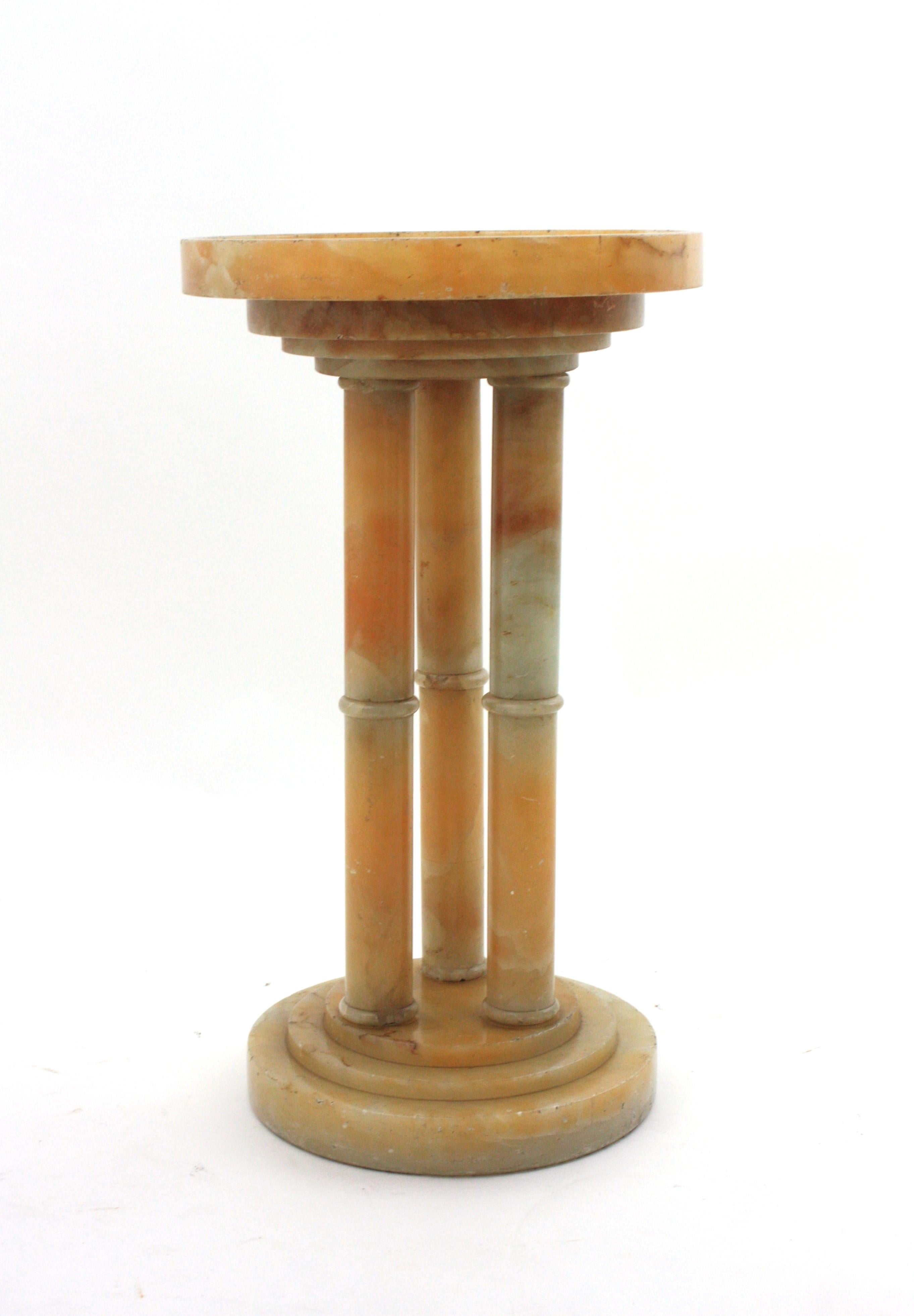 French Art Deco Alabaster Gueridon Table / Side Table 2