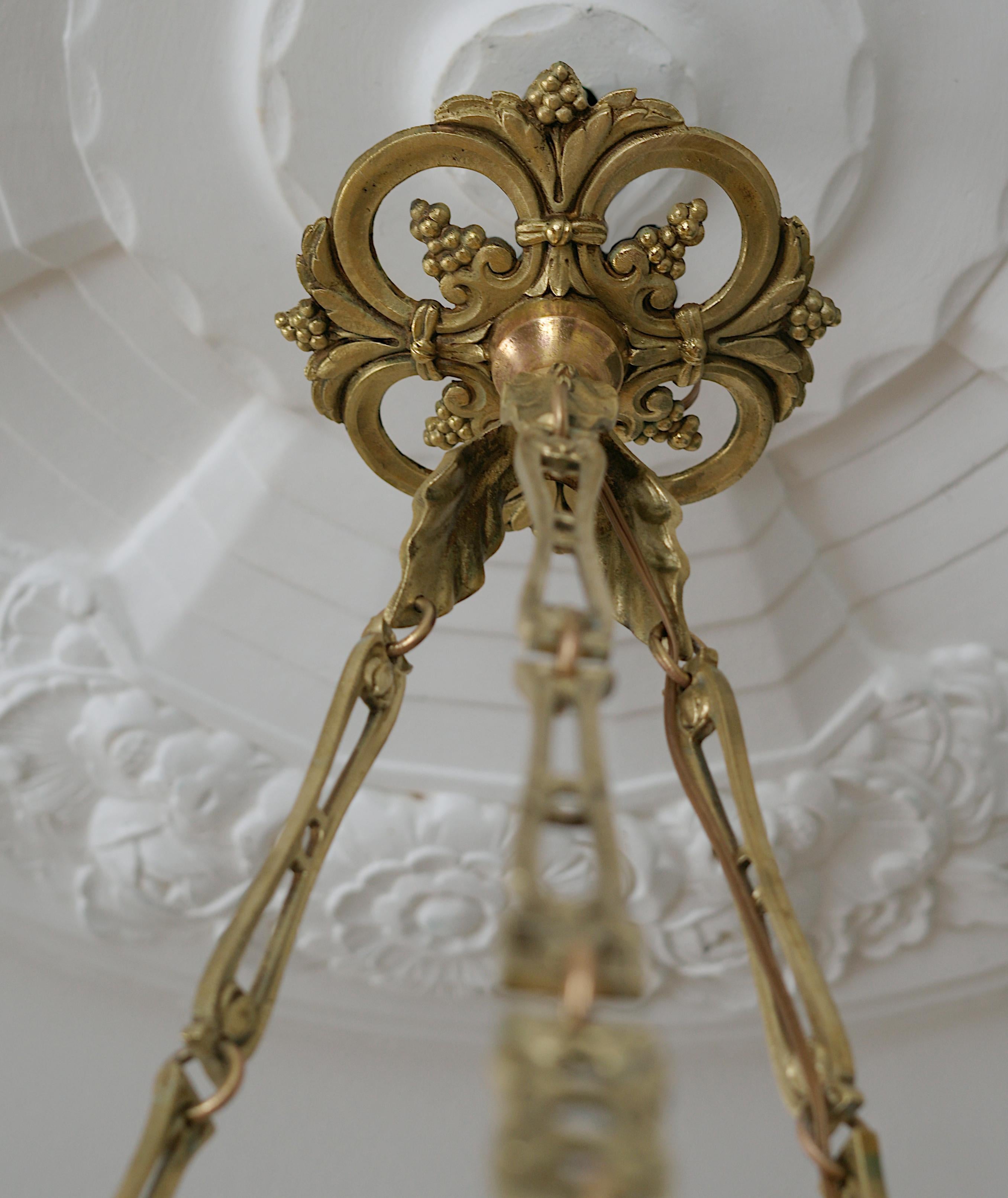 Lampadario a sospensione in alabastro Art Déco francese, 1915-1920 in vendita 6