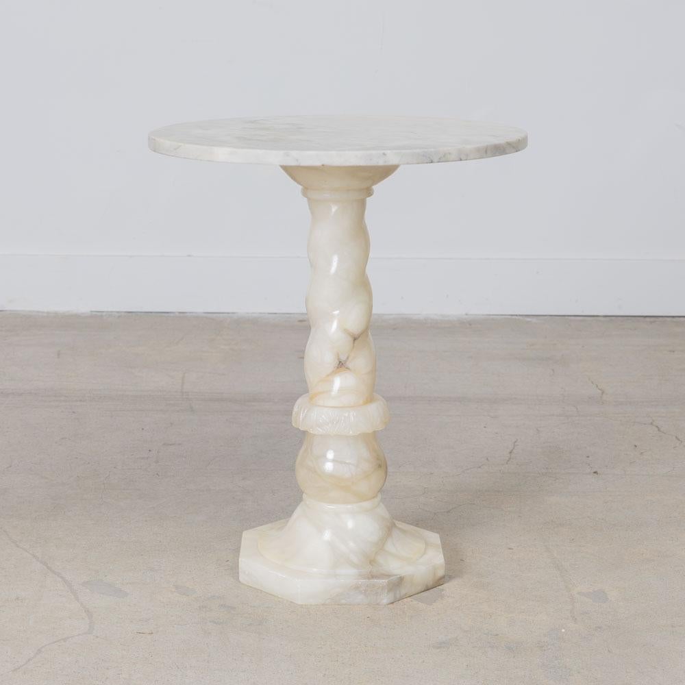 20th Century French Art Deco Alabaster Side Table For Sale