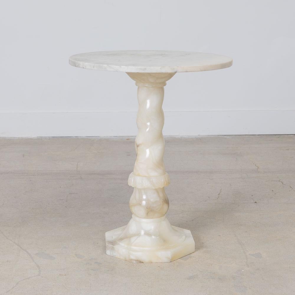 French Art Deco Alabaster Side Table For Sale 2