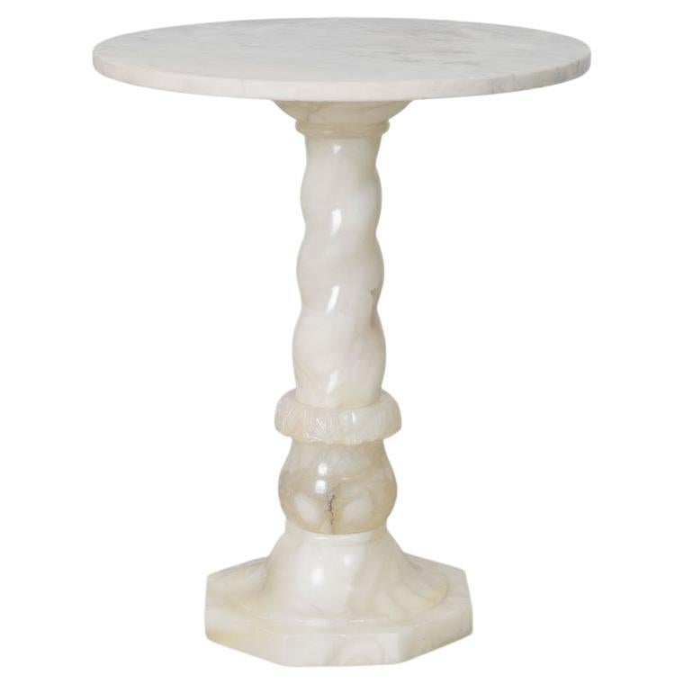 French Art Deco Alabaster Side Table For Sale
