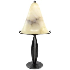 French Art Deco Alabaster Table Lamp, 1920s