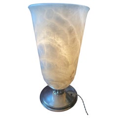 Art Déco Alabaster table lamp. In the style of E.J. Ruhlmann. France.