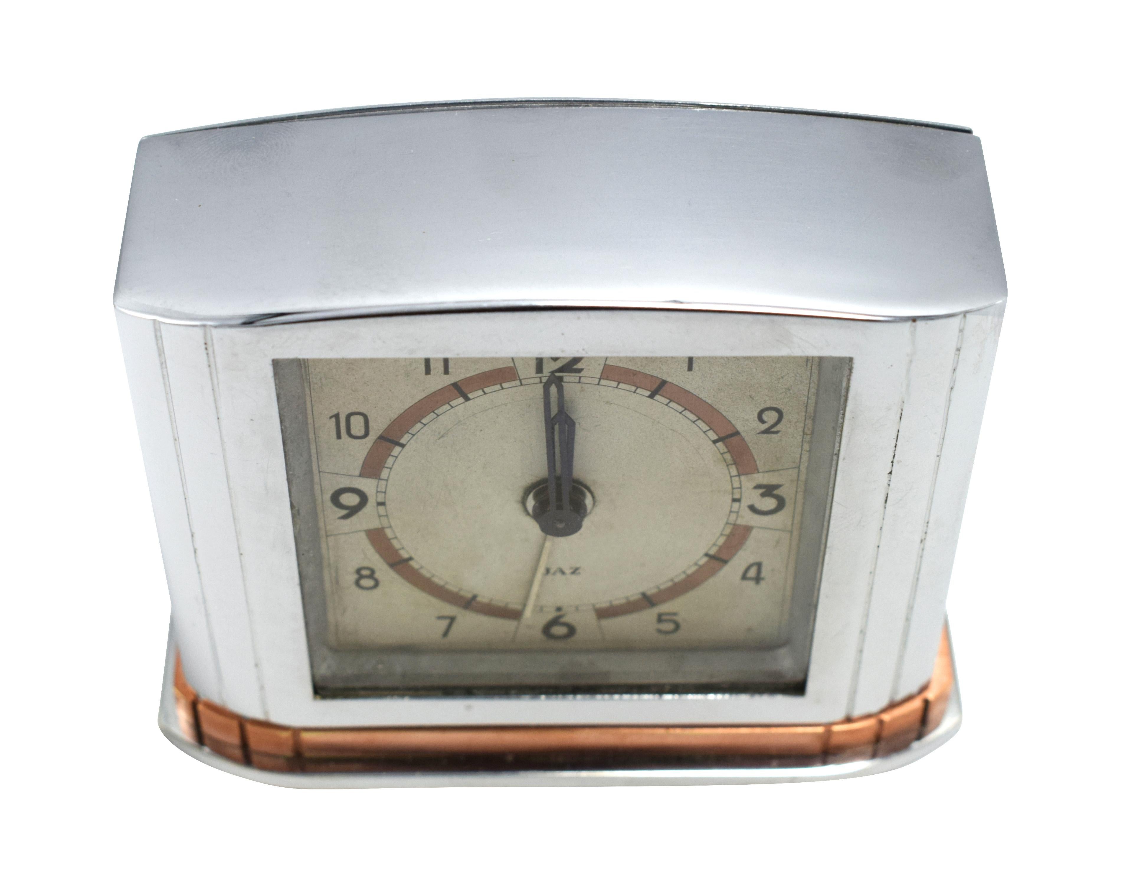 French Art Deco Alarm Clock by JAZ, circa 1935 2