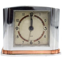 French Art Deco Alarm Clock by JAZ, circa 1935