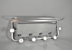 French Art Deco Aluminium Coat & Hat Rack, Geometric Design, 1925