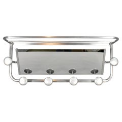 French Art Deco Aluminium Coat & Hat Rack, Geometric Design, 1925