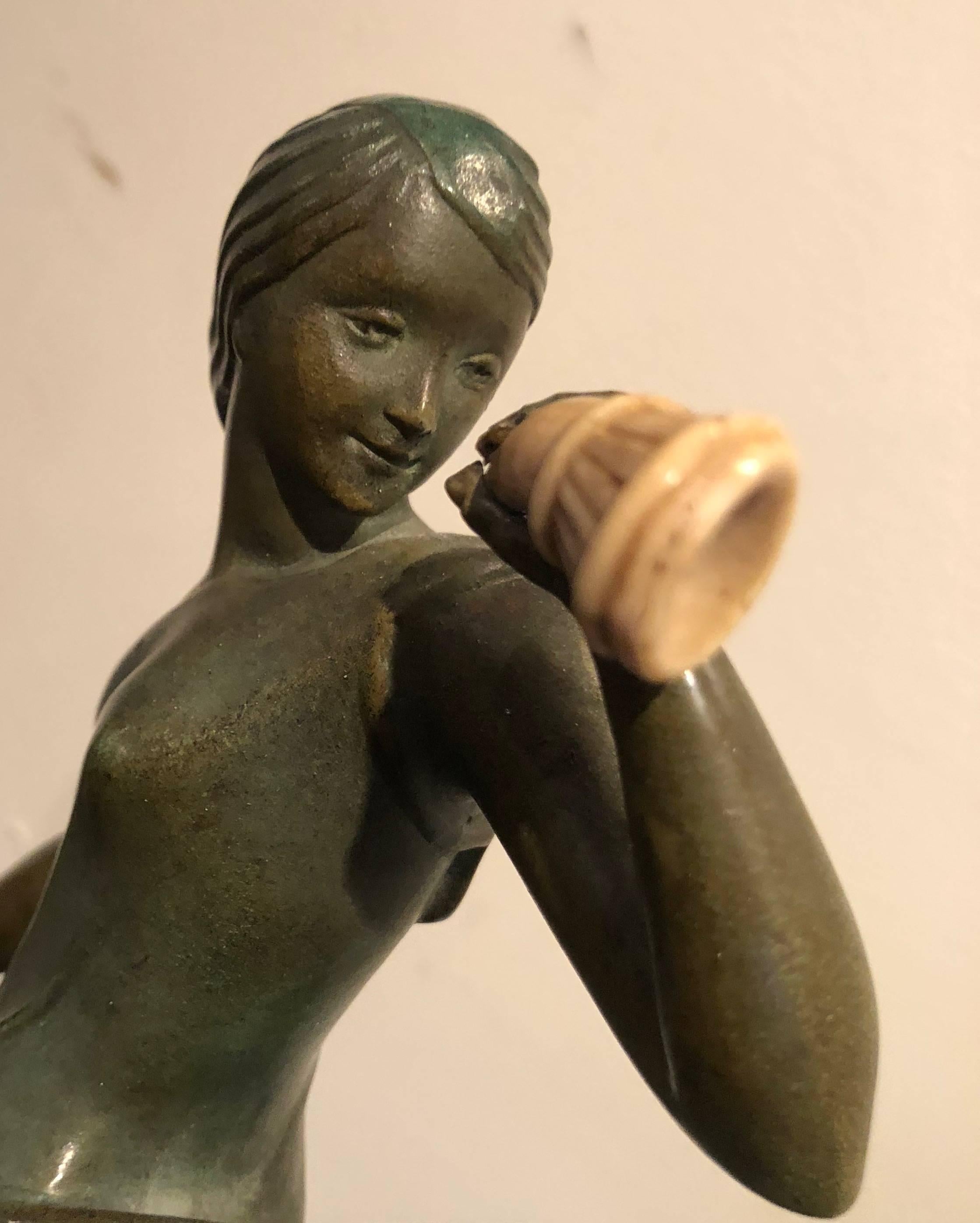 Grand bronze Art Déco Français - Amazones - cavalières et chien Barzoï 2
