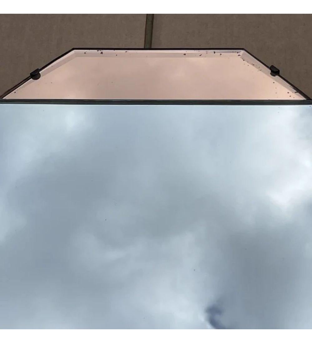 French Art Deco Amber Peach Bevelled Wall Mirror, 1930s For Sale 4