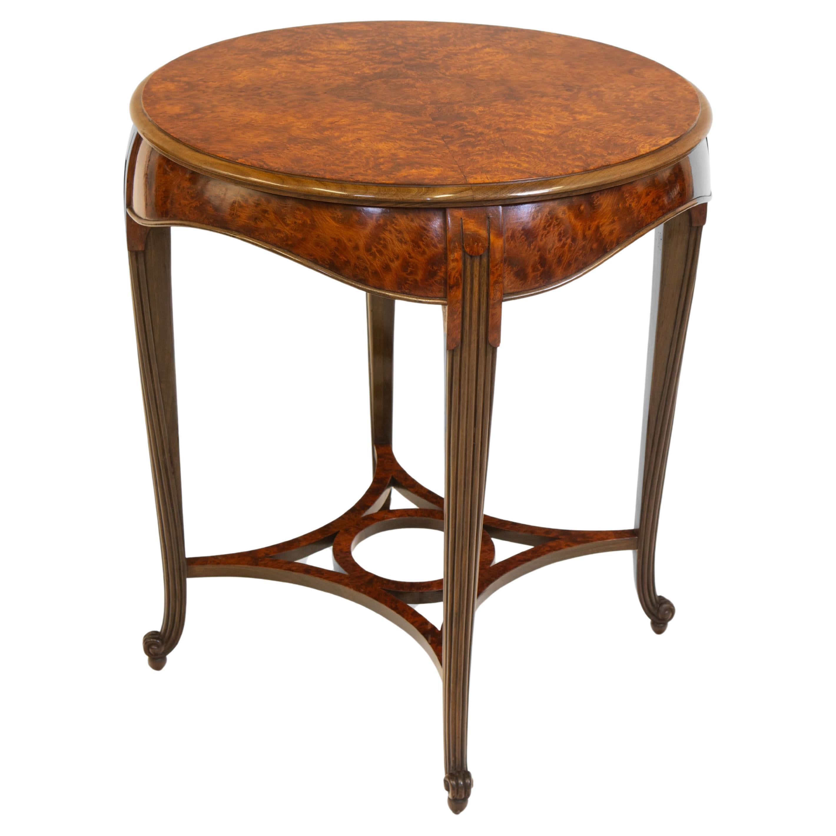  French Art Deco Amboyna Occasional Side Table Circa 1930. For Sale