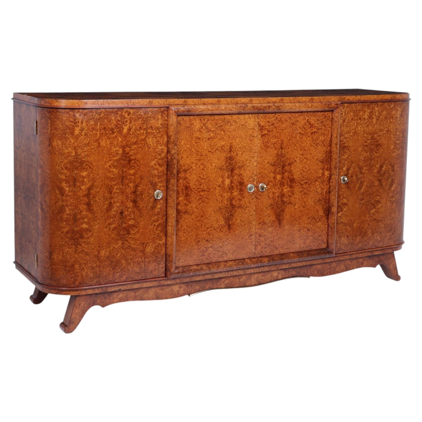 Credenza Amboyna Art Deco francese, 1925 circa in vendita