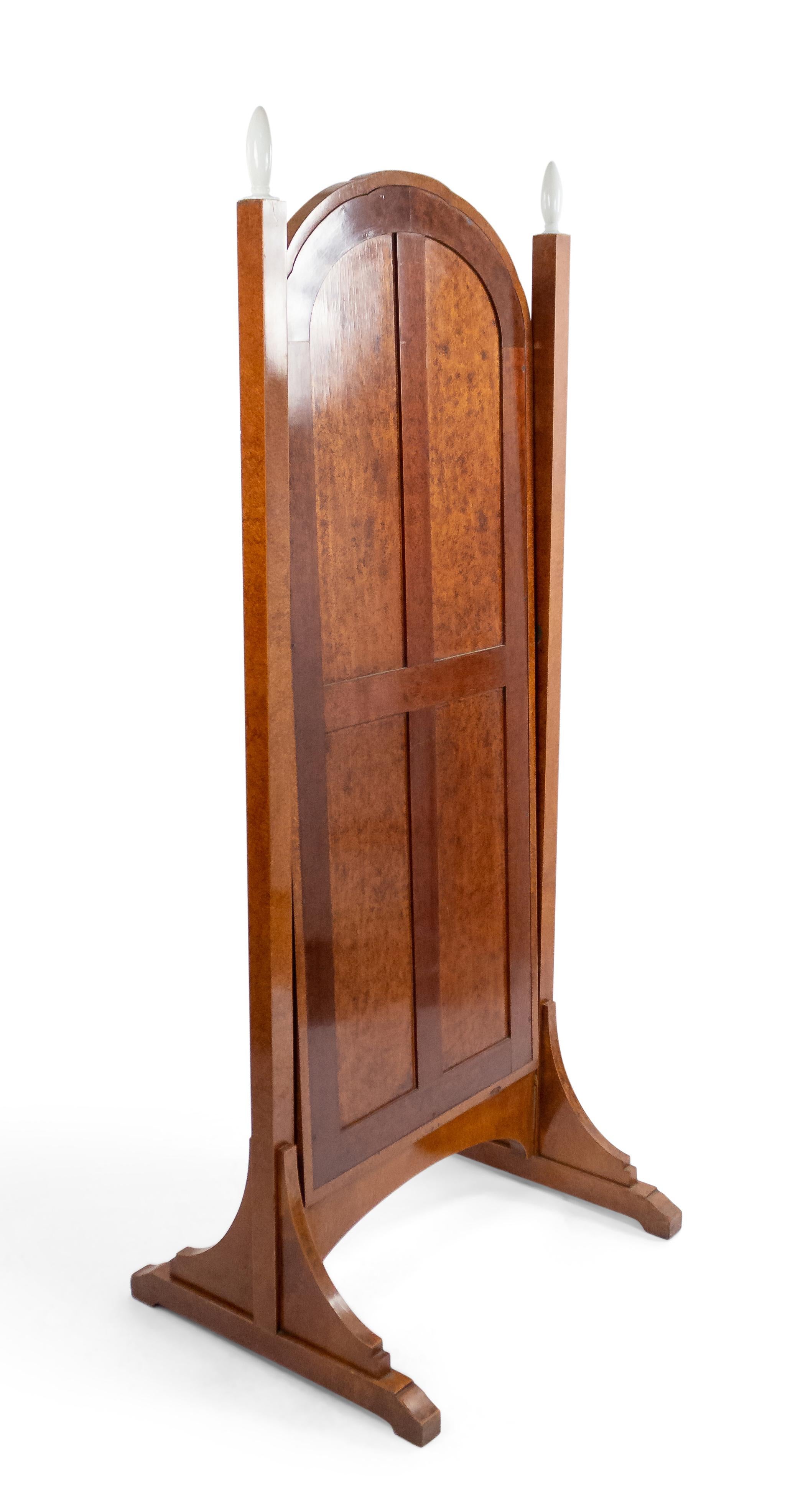 Französisch Art Deco Amboyna Holz Cheval Spiegel (Art déco) im Angebot