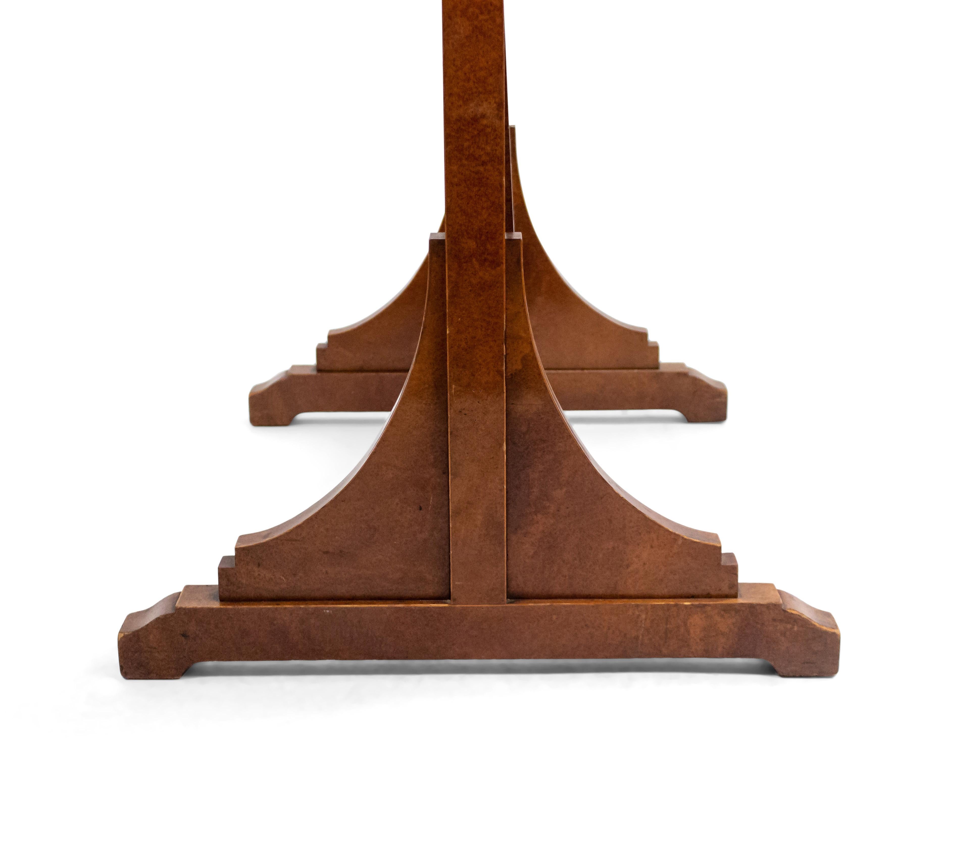 Französisch Art Deco Amboyna Holz Cheval Spiegel (20. Jahrhundert) im Angebot