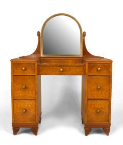 French Art Deco Amboyna Wood Dressing Table