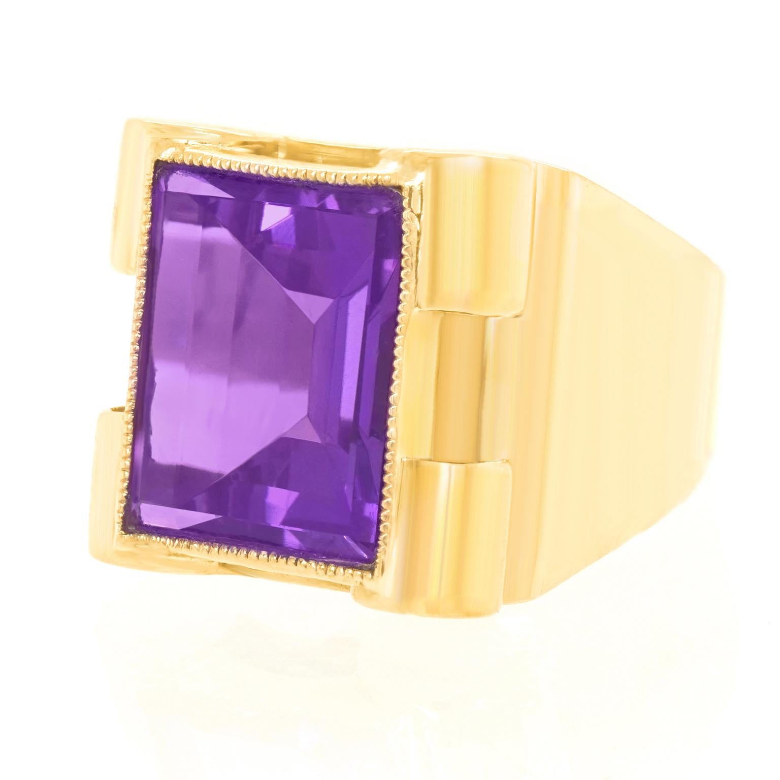 art deco amethyst ring