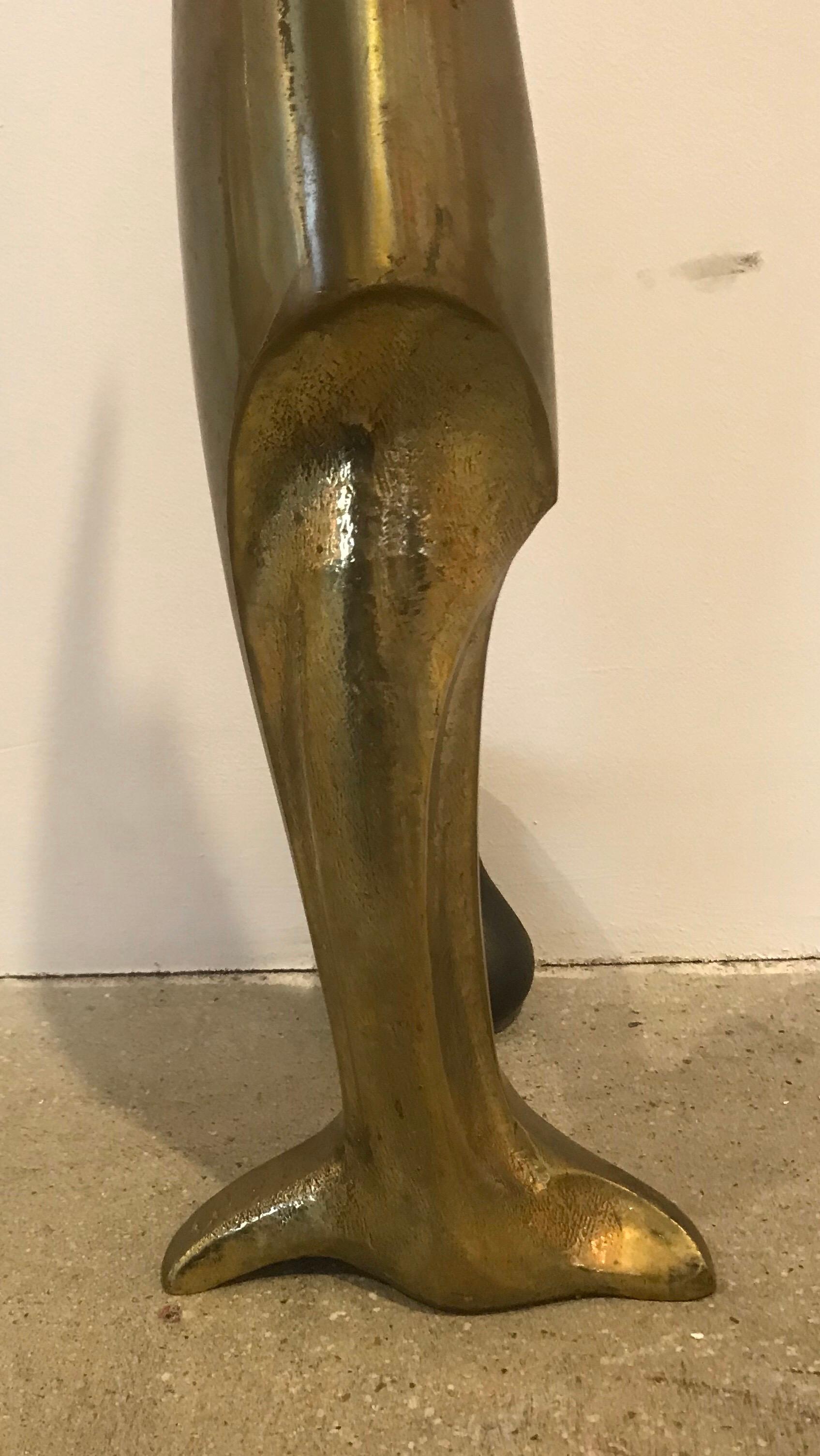 Milieu du XXe siècle Chenets Art Déco français Attibué en bronze Pierre Legrain en vente