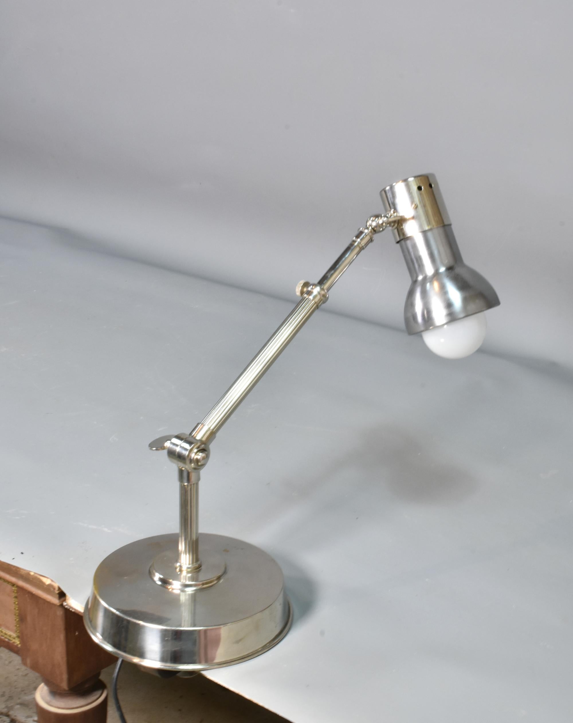 French Art Deco Anglepoise Desk Lamp in Chrome For Sale 5