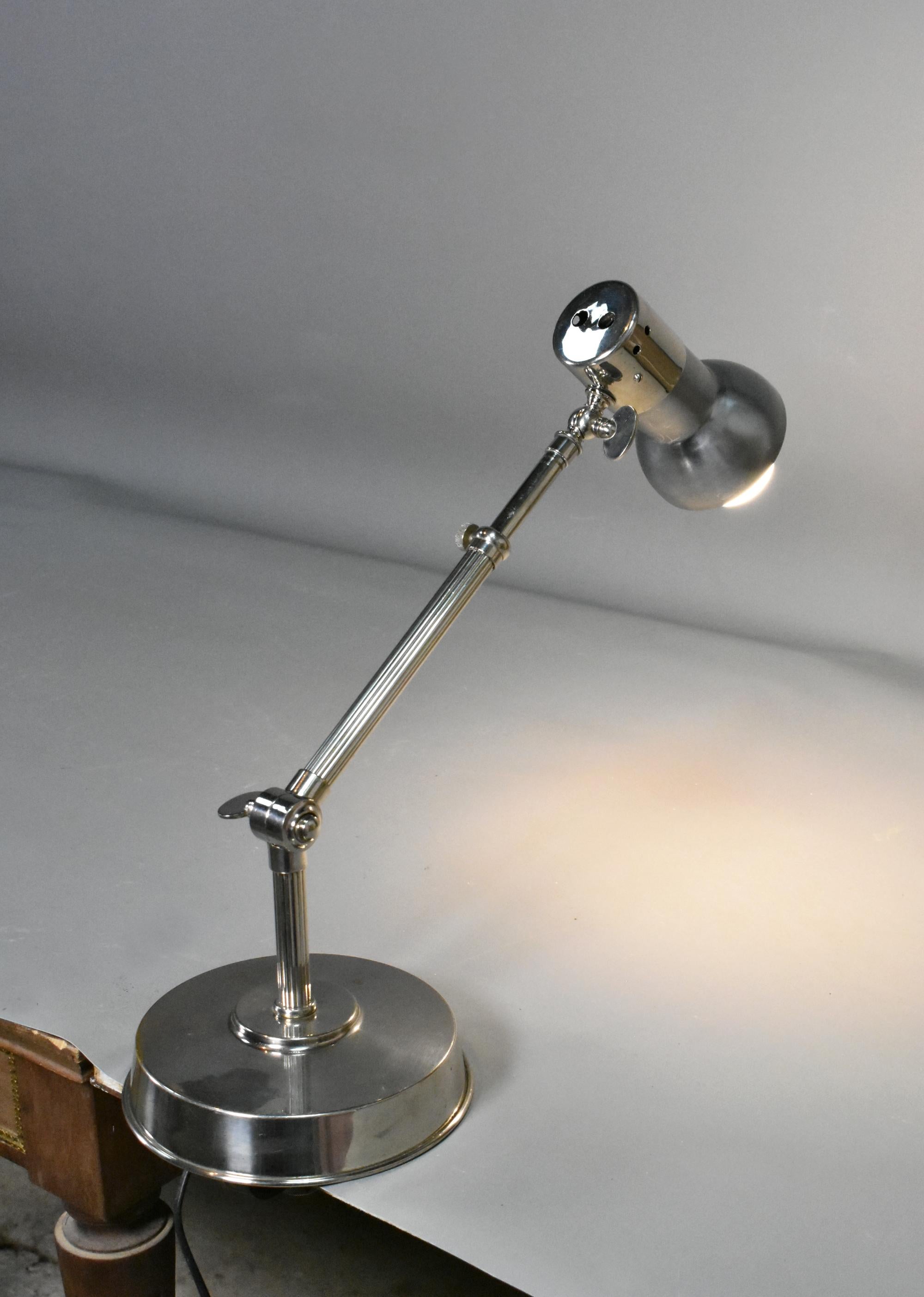French Art Deco Anglepoise Desk Lamp in Chrome For Sale 6